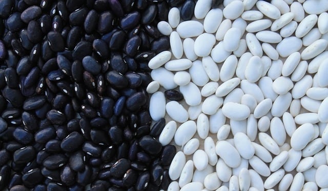 White & black beans