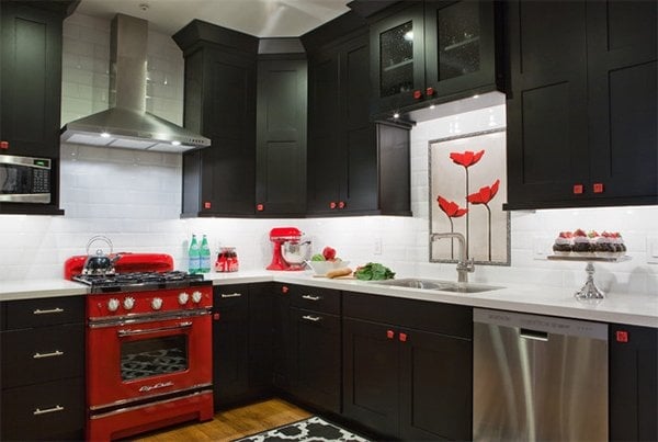 Red & Black kitchen design