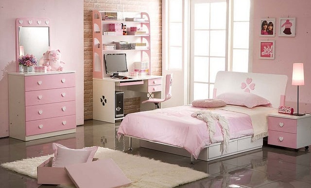 Light Pink Color girl bedrooms design