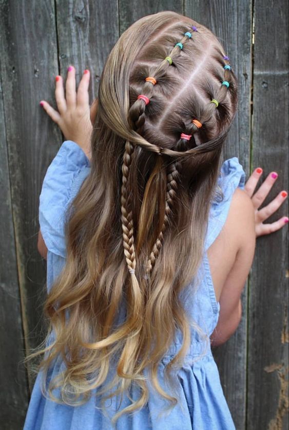 Hairstyles with rubber bands for little girl