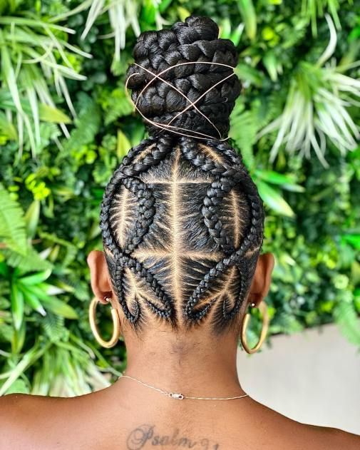 Criss cross hairstyle with ponytail black girl