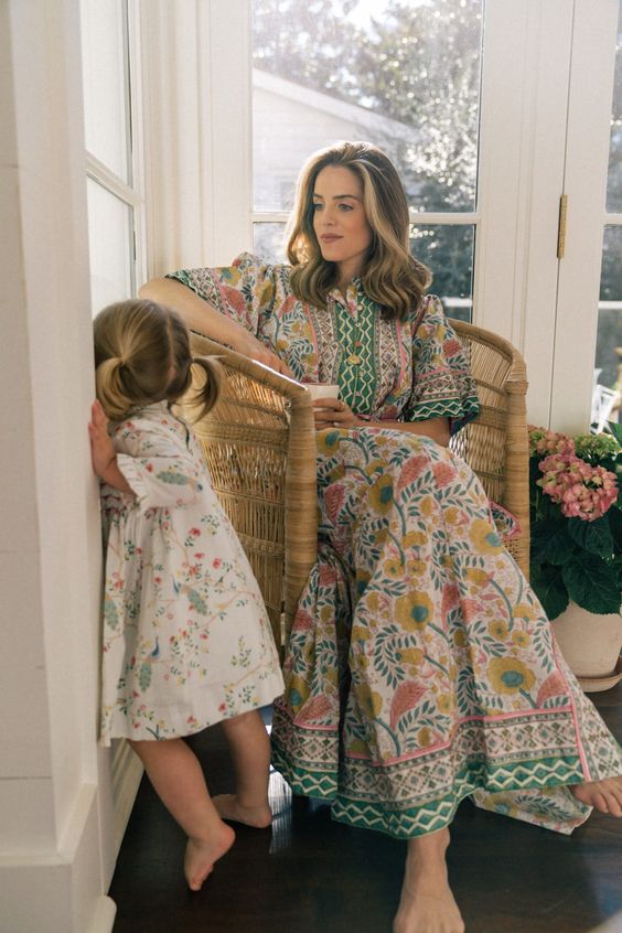 Maxi mommy and me matching boho dresses