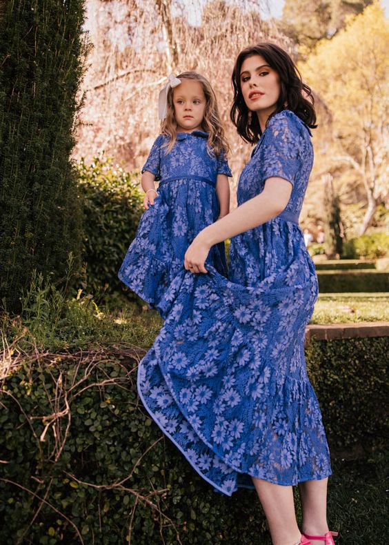 Mommy and me matching boho dresses for wedding
