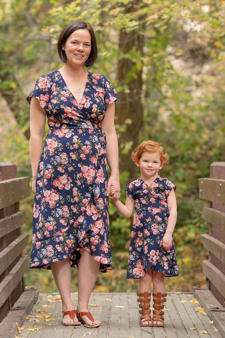 sewing pattern matching mommy and me dresses